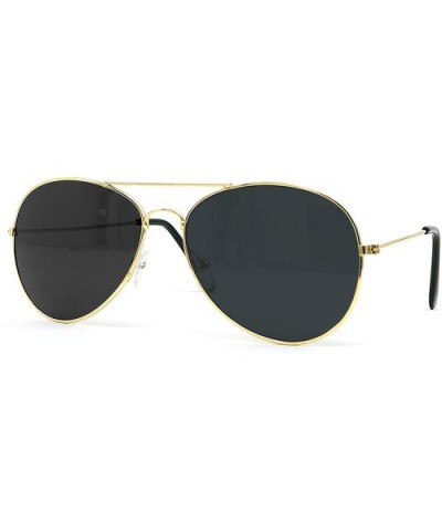 Gold Dark Aviator Sunglasses Shades - 70's Style Adult Aviators Costume Glasses - 1 Pair - CX12O1RHR91 $4.82 Sport