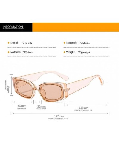 Small Rectangle Sunglasses Women Fashion Rectangular Thick Frame Glasses - Brown - CQ199GHD3SX $9.94 Rectangular