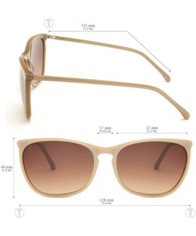 Flavian Luxury Handmade Sunglasses - Adult (Light Brown) - CM11SFM57QT $18.91 Butterfly