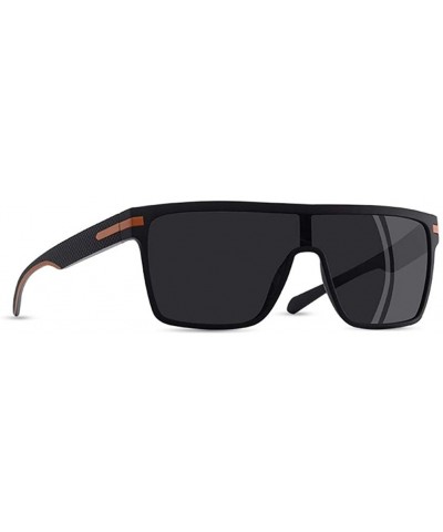 Men Polarized Oversized Sunglasses Flexible Frame Square Male Sun Glasses For Driving Goggle - C3black Orange - CQ199QCKZX3 $...