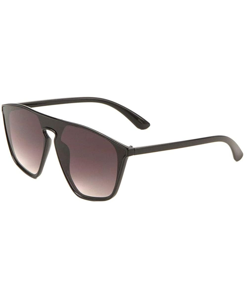 Retro Crystal Geometric One Piece Shield Sunglasses - Black - CC197UNDC9Z $10.02 Shield