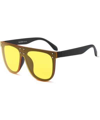 Women Vintage Oversized Sunglasses UV400 Female Square Eyewear B2285 - Yellow - CL18TKHWSC9 $9.32 Oversized