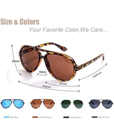 Sunglasses Men Polarized Retro Female Classic Fashion Light Pilot Women Black - Brown - CJ18YR3KO00 $9.14 Aviator