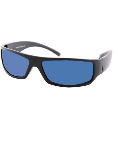 Unisex Sunglasses Mirror Lens Military Matte Frame Outdoor Athletic - Black Matte Frame/ Mirror Blue Lens - CC18K679KLL $5.12...