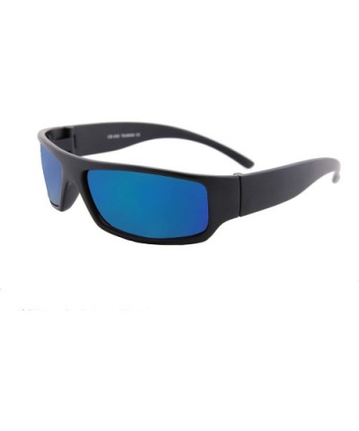 Unisex Sunglasses Mirror Lens Military Matte Frame Outdoor Athletic - Black Matte Frame/ Mirror Blue Lens - CC18K679KLL $5.12...