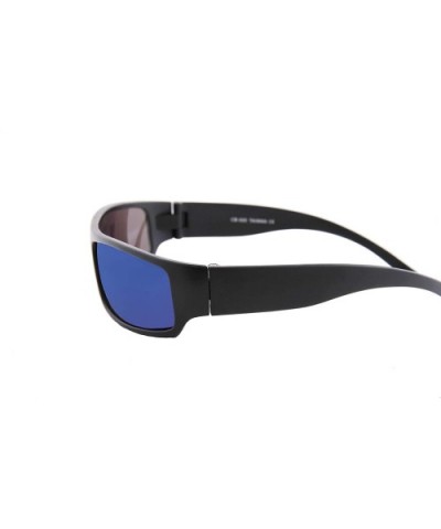 Unisex Sunglasses Mirror Lens Military Matte Frame Outdoor Athletic - Black Matte Frame/ Mirror Blue Lens - CC18K679KLL $5.12...