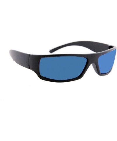 Unisex Sunglasses Mirror Lens Military Matte Frame Outdoor Athletic - Black Matte Frame/ Mirror Blue Lens - CC18K679KLL $5.12...