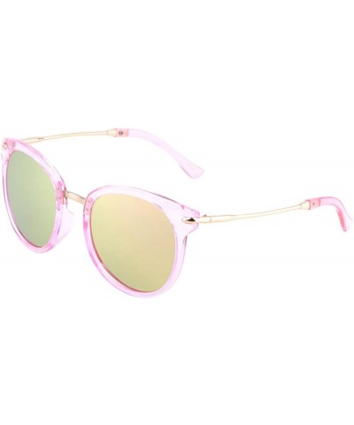 Oversized Butterfly Sunglasses Gold Rim Metal Bridge Unisex Fashion Eyewear - 54mm-pink - CS182XNT5T4 $7.05 Butterfly