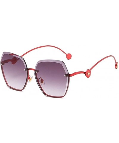 Women Flowers Rimless Sunglasses Oversized Sunglasses Shades Tinted Eyewear Travel Protection UV400 - CU1902YSY4C $7.68 Overs...
