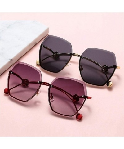 Women Flowers Rimless Sunglasses Oversized Sunglasses Shades Tinted Eyewear Travel Protection UV400 - CU1902YSY4C $7.68 Overs...