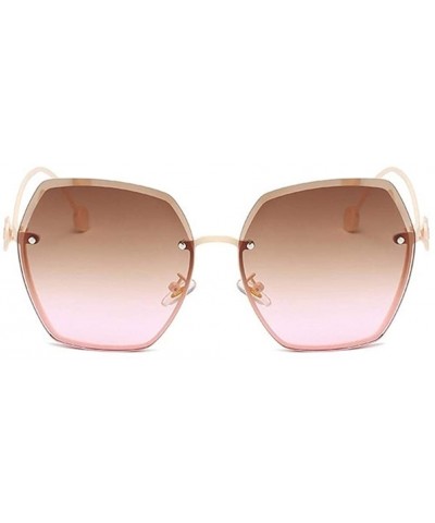 Women Flowers Rimless Sunglasses Oversized Sunglasses Shades Tinted Eyewear Travel Protection UV400 - CU1902YSY4C $7.68 Overs...