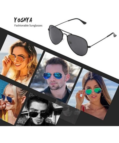 Aviator Sunglasses for Mens Womens Mirrored Sun Glasses Shades with Uv400 - Black Grey + Cherry Pink - C718LDYQGZ7 $6.37 Aviator