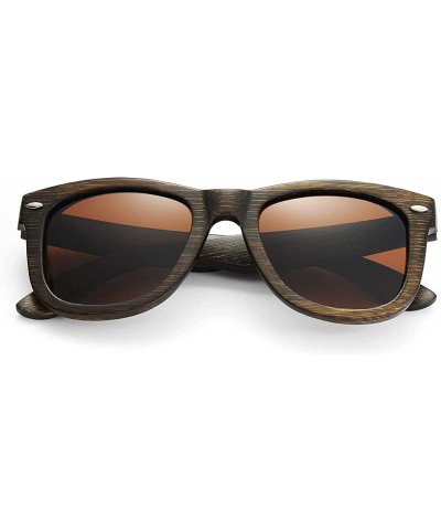 Bamboo Sunglasses with Polarized lenses-Handmade Wood Shades for Men&Women - Multicoloured - CO18RXR4QQ0 $27.36 Square