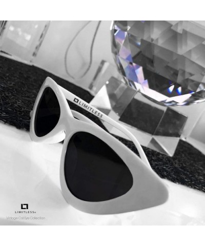 Retro Cat Eye Vintage Sunglasses UV400 Polarized Eyewear - White - CH18UYU86RE $11.36 Cat Eye