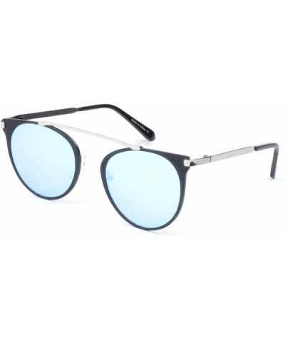 Women Metal Retro Brow-Bar Round Cat Eye UV Protection Fashion Sunglasses - Blue - C518WU6TW2W $16.08 Goggle