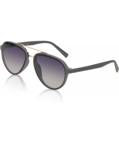 Aviator Sunglasses for Men and Women Plastic Frame UV400 Protection - Matte Grey Frame - CY18SQQOKH7 $6.71 Round