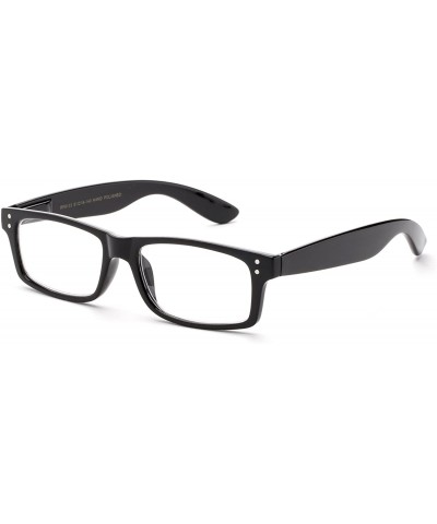 "Polit" Squared Modern Design Fashion Clear Lens Glasses - Black - C412L9ZOXN1 $6.25 Round