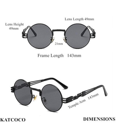 Hippie Sunglasses WITH CASE Retro Classic Circle Lens Round Sunglasses Steampunk Colored - CW192RHSOHM $8.05 Round