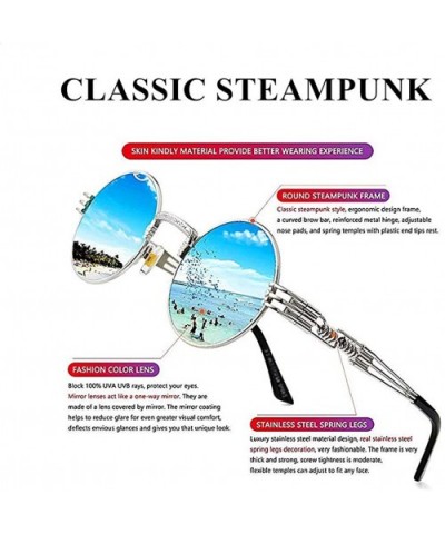 Hippie Sunglasses WITH CASE Retro Classic Circle Lens Round Sunglasses Steampunk Colored - CW192RHSOHM $8.05 Round