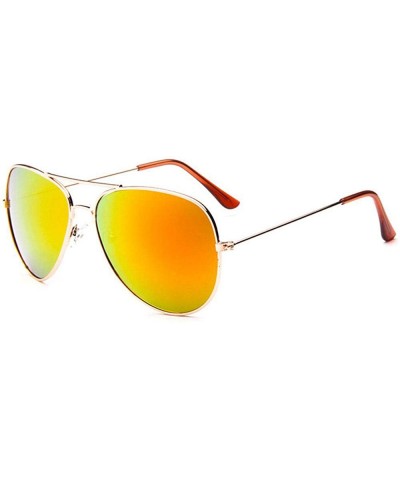 Fashion Unisex Sunglasses Metal Frame with Case UV400 Protection - Gold Frame/Red Mercury Lens - CW18WQECRQ4 $17.00 Oval