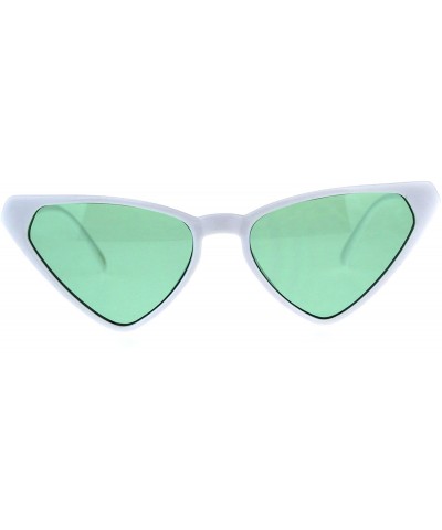Womens Pop Color Goth Cat Eye Retro Futuristic Plastic Sunglasses - White Green - C618DIYLUD9 $5.32 Cat Eye