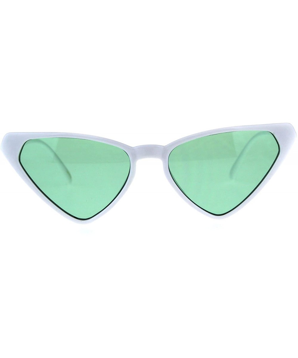 Womens Pop Color Goth Cat Eye Retro Futuristic Plastic Sunglasses - White Green - C618DIYLUD9 $5.32 Cat Eye