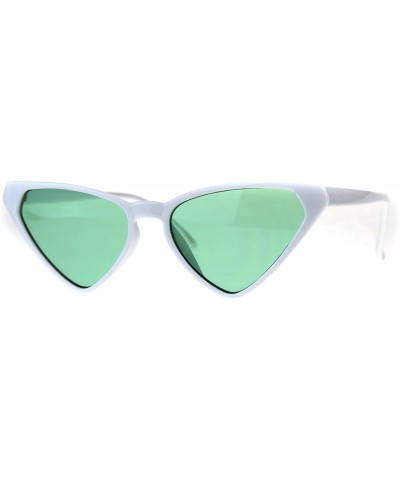 Womens Pop Color Goth Cat Eye Retro Futuristic Plastic Sunglasses - White Green - C618DIYLUD9 $5.32 Cat Eye