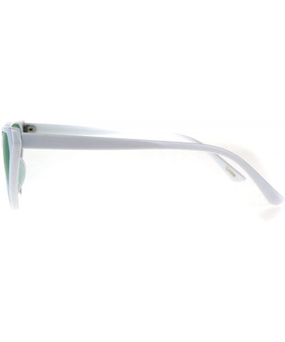 Womens Pop Color Goth Cat Eye Retro Futuristic Plastic Sunglasses - White Green - C618DIYLUD9 $5.32 Cat Eye