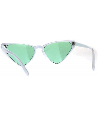 Womens Pop Color Goth Cat Eye Retro Futuristic Plastic Sunglasses - White Green - C618DIYLUD9 $5.32 Cat Eye