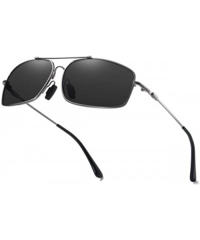 Polarized Sunglasses for Men and Women - Rectangle Unbreakable Shape-Memory Alloy Frame - CD195R803O5 $11.75 Wrap
