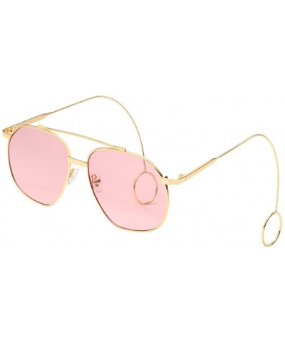 Womens Sunglasses - Oversized Optical Sun Glasses Metal Frame Big Wear Earrings Shades - C - CM18DTS5NU3 $6.61 Sport