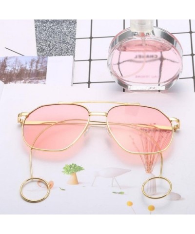 Womens Sunglasses - Oversized Optical Sun Glasses Metal Frame Big Wear Earrings Shades - C - CM18DTS5NU3 $6.61 Sport