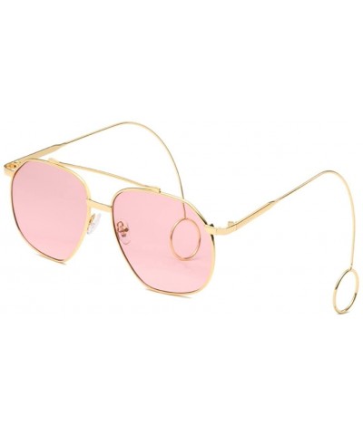 Womens Sunglasses - Oversized Optical Sun Glasses Metal Frame Big Wear Earrings Shades - C - CM18DTS5NU3 $6.61 Sport