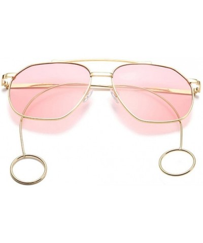 Womens Sunglasses - Oversized Optical Sun Glasses Metal Frame Big Wear Earrings Shades - C - CM18DTS5NU3 $6.61 Sport