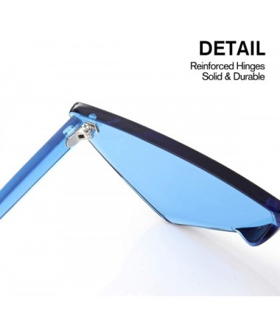 Triangle Rimless Sunglasses One Piece Colored Transparent Sunglasses For Women and Men - Light Blue - CO18LAT9R04 $7.14 Rimless