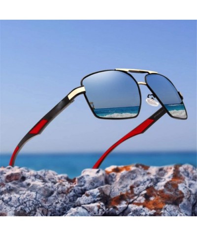 Aluminum Men's Sunglasse Polarized Lens Red Sun Glasses Coating Mirror Glasses - Brown - CF194OKTGMH $31.91 Oversized