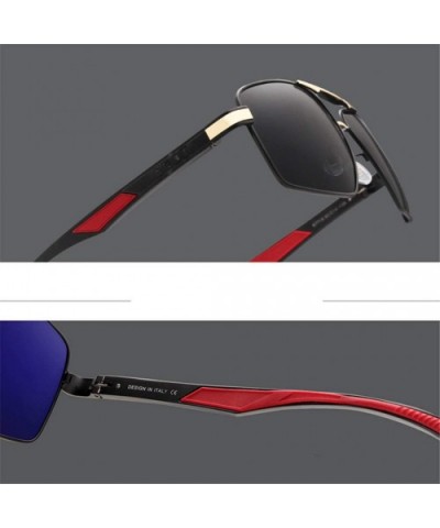 Aluminum Men's Sunglasse Polarized Lens Red Sun Glasses Coating Mirror Glasses - Brown - CF194OKTGMH $31.91 Oversized