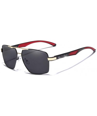 Aluminum Men's Sunglasse Polarized Lens Red Sun Glasses Coating Mirror Glasses - Brown - CF194OKTGMH $31.91 Oversized