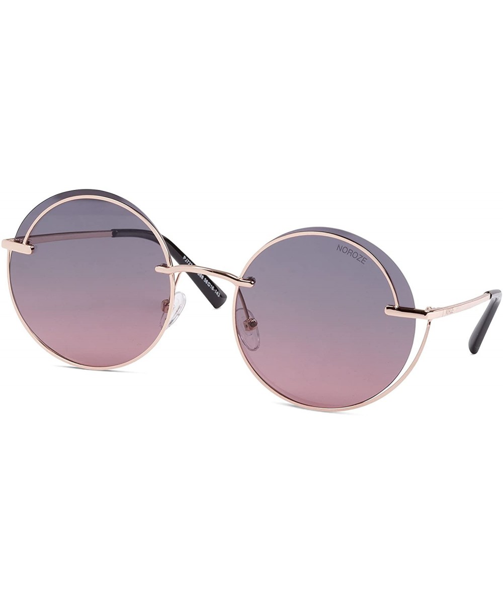 Unisex Mens Womens Round Wire Rimmed Sunglasses Summer Shades - Copper - Brown Gradient - CK18EM9XI9W $26.78 Oval