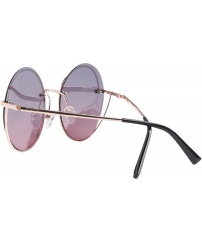 Unisex Mens Womens Round Wire Rimmed Sunglasses Summer Shades - Copper - Brown Gradient - CK18EM9XI9W $26.78 Oval