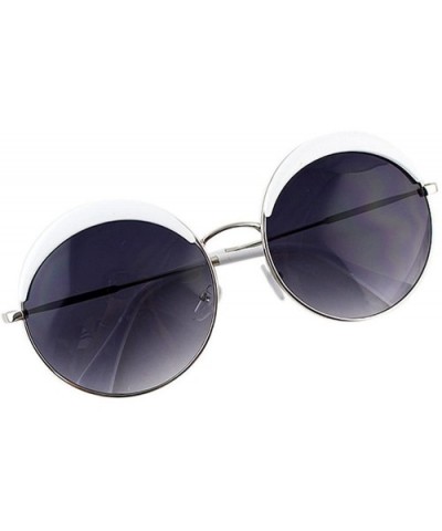 New Summer Oversized Round Sunglasses with Sunglasses Case - White - C012GBYMMH9 $7.87 Oversized