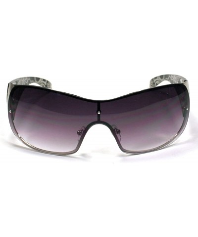 Celebrity Designer Style Womens Sunglasses 7055 - Black - CF11ESIG6SH $5.82 Shield