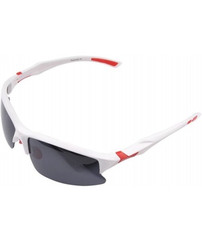 Polarized Unbreakable Sunglasses Outdoor Activities - White+red - CZ18C6Z6DDO $5.18 Goggle