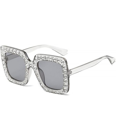 Womens Fashion Artificial Diamond Cat Ear Quadrate Metal Frame Brand Classic - G - C818NETZNKM $4.96 Oval