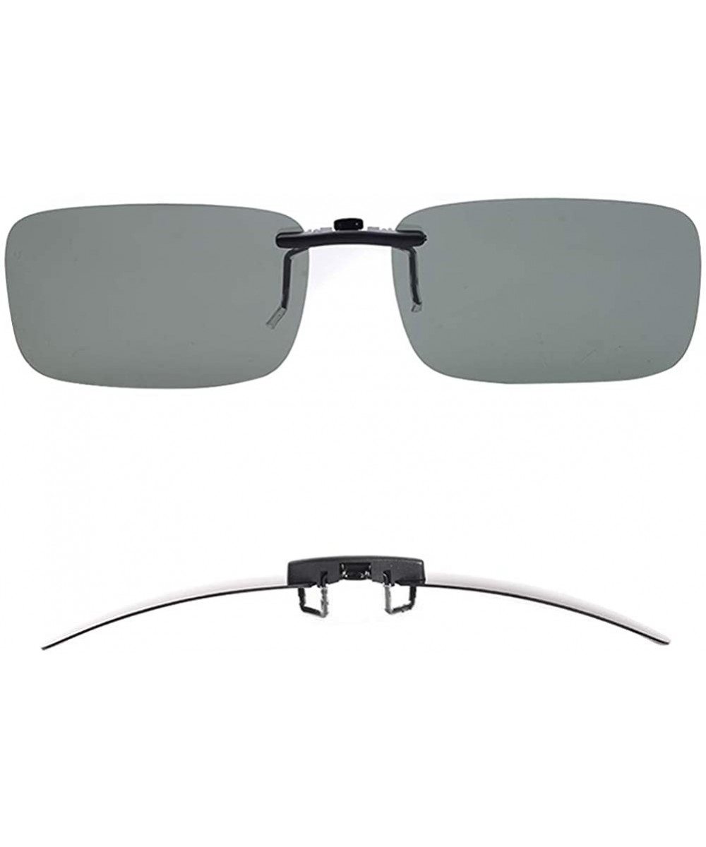 Polarized Clip-on Sunglasses Over Prescription Glasses Anti-Glare UV400 - Green - CV18E2ID55M $9.34 Rectangular