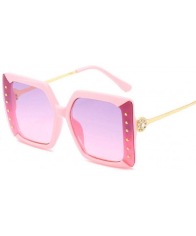 Fashion Sunglasses Lady Diamond Large Box Sun Mirror - 6 - CG190O8N7MX $27.87 Sport