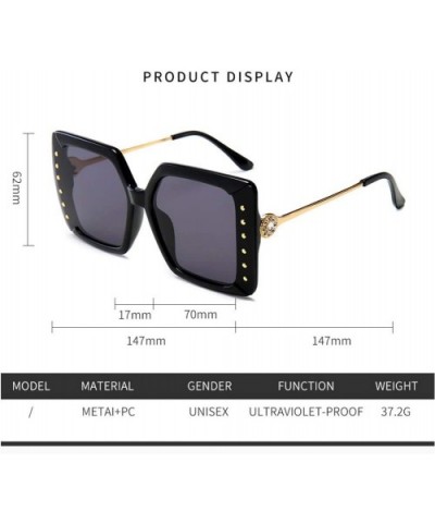 Fashion Sunglasses Lady Diamond Large Box Sun Mirror - 6 - CG190O8N7MX $27.87 Sport