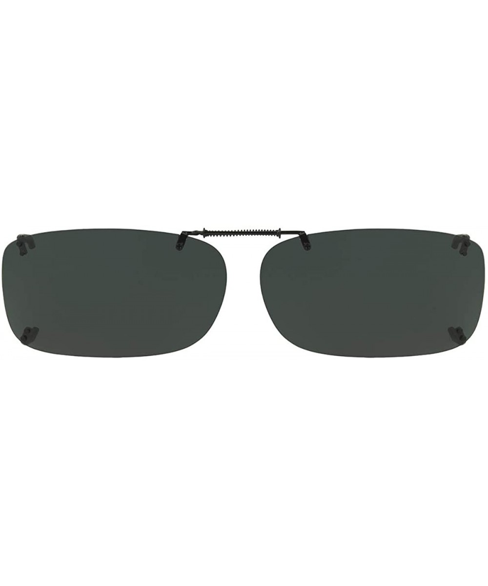 Solar Shield-A REC Polarized Rectangular Clip On Sunglasses- Gray- 54 mm - CN11JG4W2AX $5.37 Rectangular