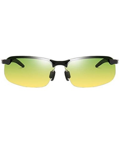 Men's Fashion Driving Sports Polarized Sunglasses UV Protection Sunglasses for Men - Black+yellowgreen - CZ18R6MYQ7U $7.29 Round