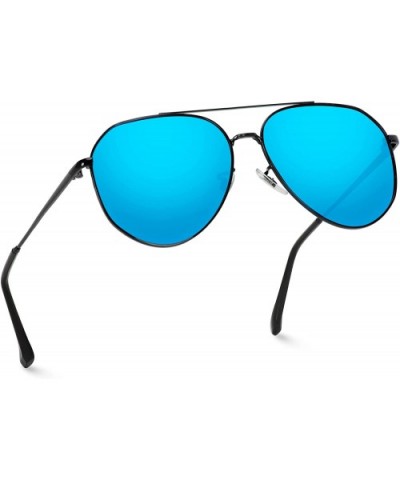 Polarized Premium Designer Inspired Medium Metal Frame Aviator Sunglasses - Modern Design - CV186HA7AX2 $15.47 Aviator